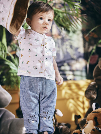 Camicia ecrù con stampa fantasia neonato CAKANYE / 22E1BG91CHM001