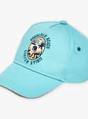 Cappellino turchese in twill con motivo dinosauro FLUBEACHAGE / 23E4PGQ1CHA205