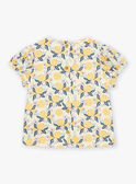 Blusa vaniglia in raso con stampa frutta FAPENNY / 23E1BFO1CHE114