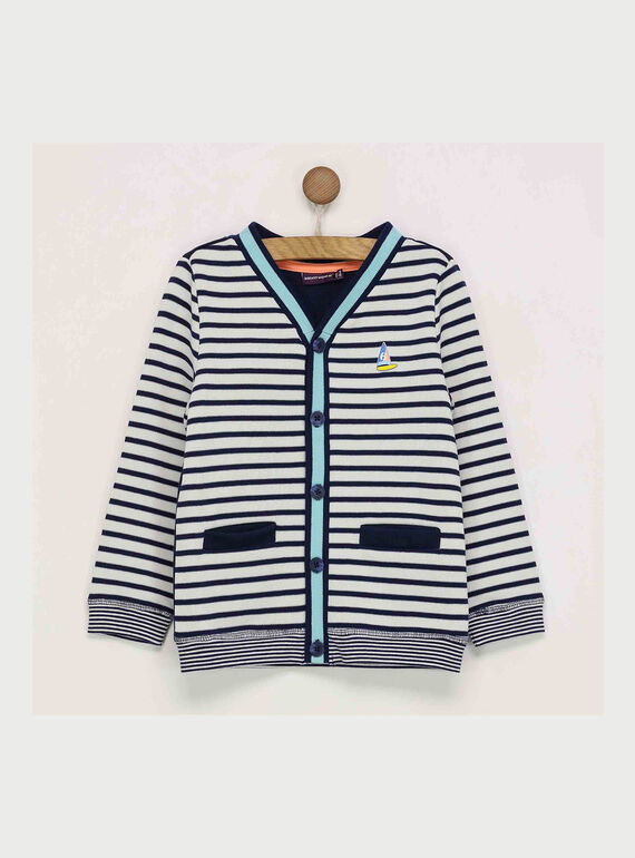 Cardigan bianco a righe REMAREAGE / 19E3PGD1GIL001