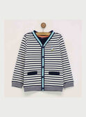 Cardigan bianco a righe REMAREAGE / 19E3PGD1GIL001