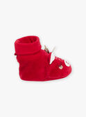 Babbucce rosse in velluto con stampa 3D renne natalizie 