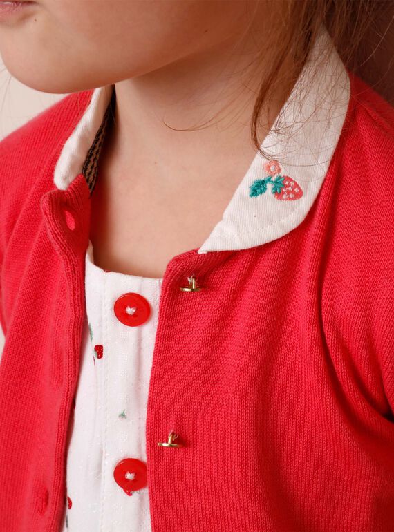 Cardigan bambina rosa guaiava ZOPAETTE / 21E2PFJ1CARD323