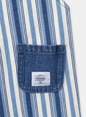 Salopette lunga un denim blu e bianco con stampa a righe LADEREK / 24H1BGJ1SALP274