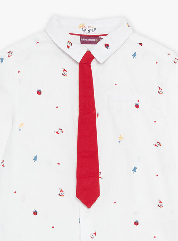 Completo camicia a maniche lunghe e cravatta con stampa natalizia DUROAGE / 22H3PG61CHM001
