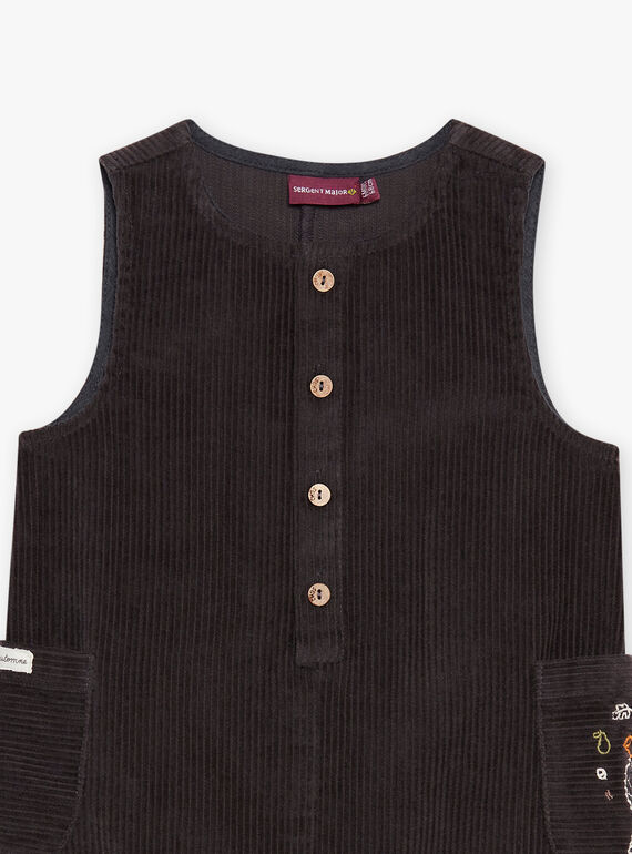 Salopette in velluto grigio antracite DALOUIS / 22H1BGR1SAL941