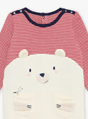 Tutina crema a righe e stampa orso FEDOURSON / 23E5BG21GREA002