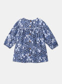 Abito blu e bianco con stampa a fiori LACECILE / 24H1BFJ1ROB070