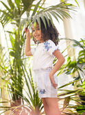 Shorts ecrù a righe e ricami bambina CYASHOETTE / 22E2PFK1SHO001