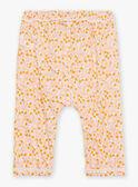 Pantaloni ecrù e arancioni in popeline con stampa foglie e frutti FAULINE / 23E1BFP1PAN001