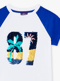 T-shirt a maniche corte bianca e blu LADUAGE / 24H3PGI4TMC000