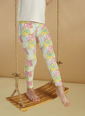 Leggings ecrù con stampa a fiori bambina CEFLOETTE 3 / 22E4PFU3CAL811