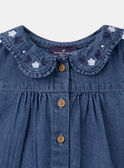 Camicia in jeans blu con collo con volant LACARINE / 24H1BFJ1CHEP274