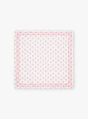 Foulard rosa a fiori  in voile di cotone FRAFOLETTE / 23E4PF51ECHD319