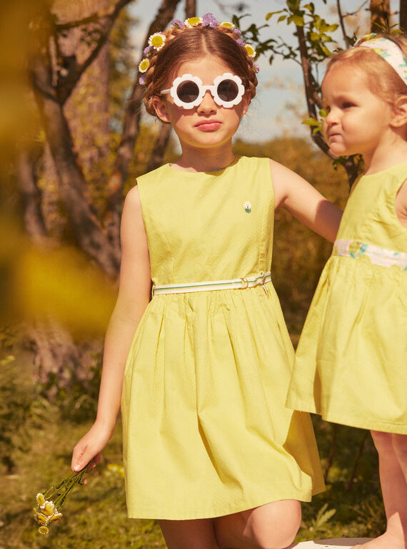 Abito double face in satin di cotone giallo. LAPAKRETTE / 24H2PFI1ROBH705