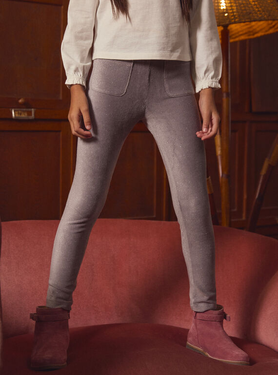 Leggings in velluto a coste con paillettes LADEGETTE / 24H2PFQ1LG940