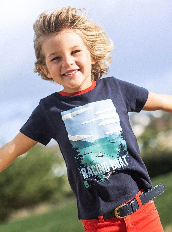 T-shirt navy con motivo poster gara di canottaggio bambino CEBESTAGE / 22E3PG82TMC070