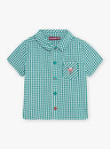 Camicia con stampa vichy verde e bianca neonato CATARCEL / 22E1BGM1CHMG627