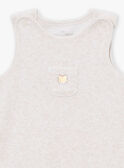 Set tutina e cardigan beige ed ecrù in velluto LOHENN / 24H0NG21ENSA011