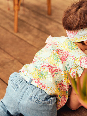 Blusa in raso di cotone con stampa a fiori neonata CASABRINA / 22E1BFN1CHE811
