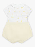 Body e shorts vaniglia con stampa nuvole e soli FOULQUES / 23E0CMT1ENS114
