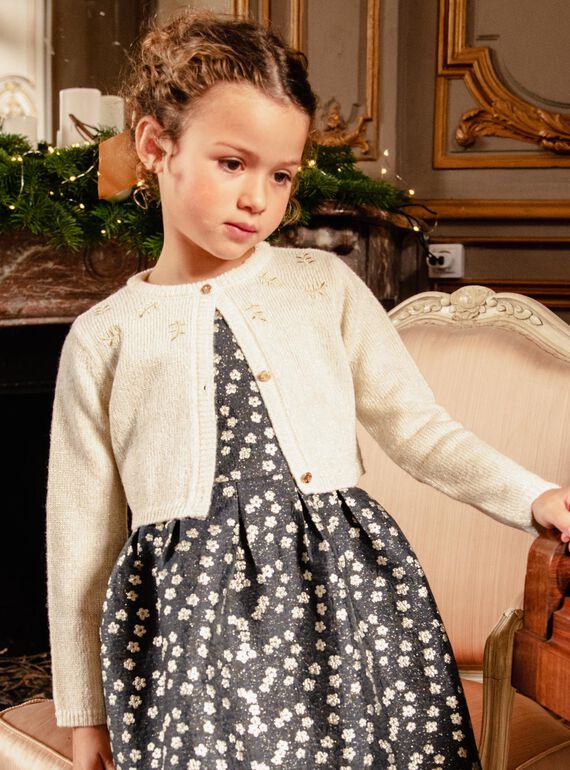 Cardigan corto con stampa foglie DAEMETTE / 22H2PF61CAR005