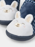 Scarpina blu con muso d'orso bianco per neonato NEANTOINE / 25F10BG31CHP070