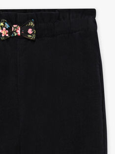 Pantaloni neri in velluto a costine fiocco neonata BAMAELLE / 21H1BFM1PAN090