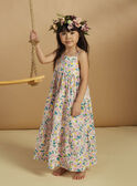 Abito midi in popeline panna con volant e stampa a fiori bambina CAUROBETTE 2 / 22E2PFU4RBSA001
