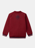 Cardigan in piqué rosso LARILAGE / 24H3PGR1GIL501