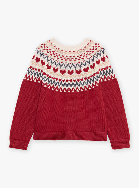 Cardigan rosso e beige in misto lana DRIKERETTE / 22H2PFX2CARF526