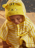 Mantellina da bagno ambra gialla con cappuccio a righe KISAM / 24E4BGG1CDBB101