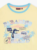 Pigiama giallo fluo e blu con motivo coccodrillo in spiaggia bambino CAPLAGE / 22E5PG51PYJB113