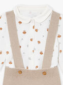 Set pantaloni, body e calze beige e bianco LONDON / 24H0CM11ENS007