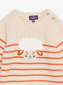 Maglia beige chiaro con stampa a righe GABIN / 23H1BG71PULA011