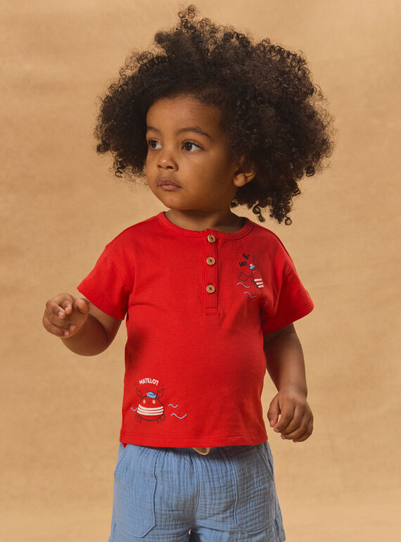 T-shirt con granchio rosso e aragosta MAVASCO / 25E1BGQ1TMC050