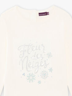 T-shirt ecrù con motivo fiocchi di neve bambina BLACOLETTE / 21H2PFO2TML001