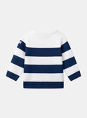 Pullover blu e bianco con stampa a righe LADAEL / 24H1BGJ1PUL001