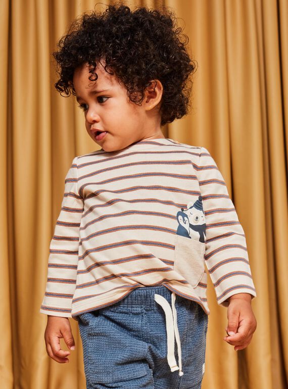 T-shirt a righe beige DASAM / 22H1BGY3TMLA001