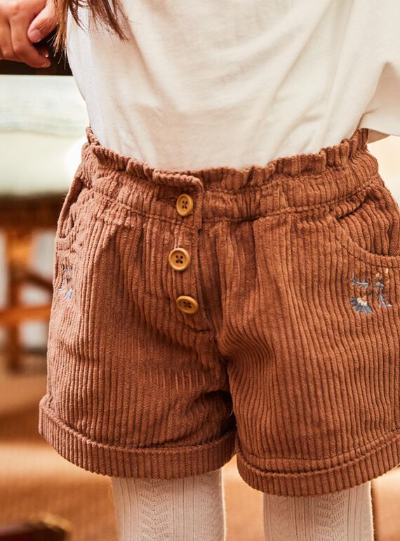 Shorts marrone scuro in velluto DIASHOETTE / 22H2PFY1SHOI802