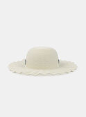 Cappello di Paglia con Nastro Stampato Floreale Sabbia KLIBYETTE / 24E4PFR1CHA808
