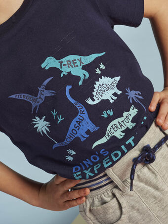 T-shirt navy motivo dinosauri bambino CYDOAGE2 / 22E3PGT2TMC070