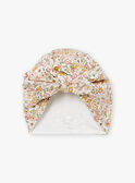 Berretto nascita ecrù e rosa con stampa a fiori LOA / 24H0AF11BON001