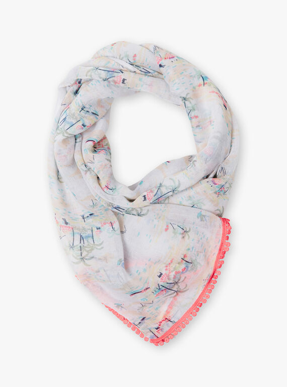Foulard con stampa spiaggia bambina ZYFUETTE / 21E4PFU1FOU321