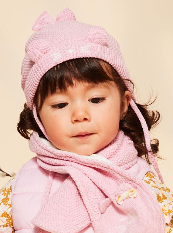 Berretto rosa in maglia con orecchie 3D FIMADDY / 23E4BF52BON030