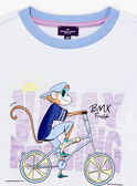 T-shirt a maniche corte bianca e blu LABAGE / 24H3PGI3TMC000