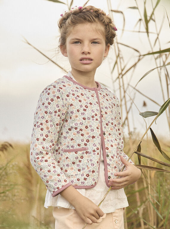 Cardigan double face a fiori e tinta unita MAVETTE / 25E2PF71CAR511