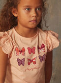 T-shirt rosa con farfalla KROPEPETTE / 24E2PFE2TMCE403