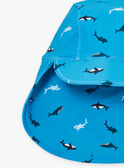 Cappello anti-UV +50 blu con stampa orche, squali e balene KLURAGE / 24E4PGG1CHA216