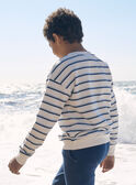 Maglia écru e blu con stampa a righe LERAYAGE / 24H3PGJ1SWE001